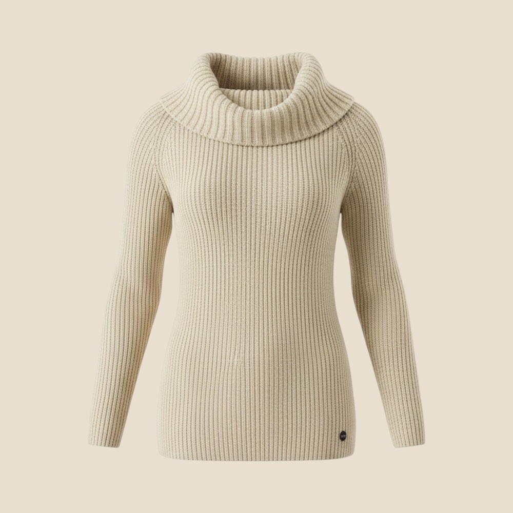 Hollister Womens Ribbed Cowl Neck Off The Shoulder Sweater Oatmeal Beige Size M